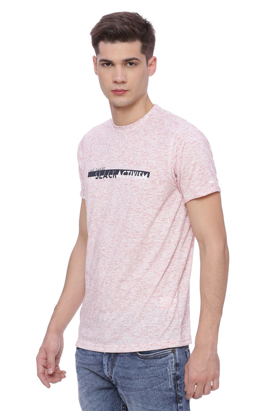 BASICS MUSCLE FIT BRICK RED CREW NECK T SHIRT