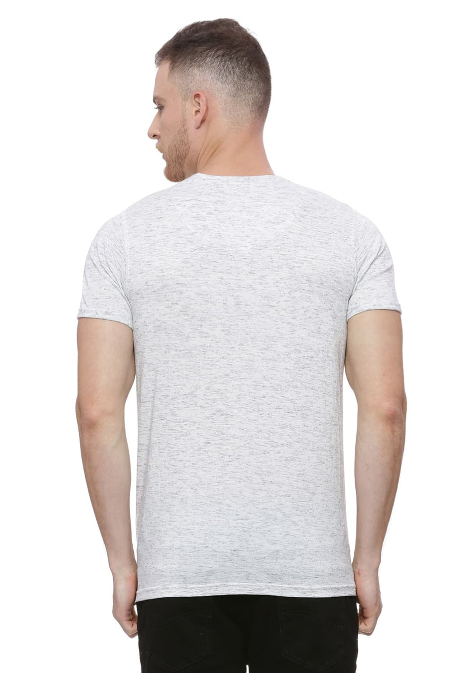 BASICS MUSCLE FIT STARRY BLACK CREW NECK T SHIRT