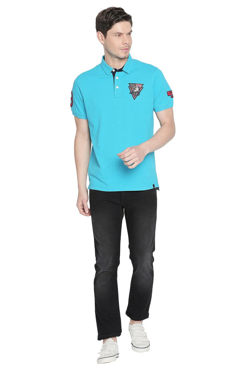 BASICS MUSCLE FIT TRENDY POLO T SHIRT