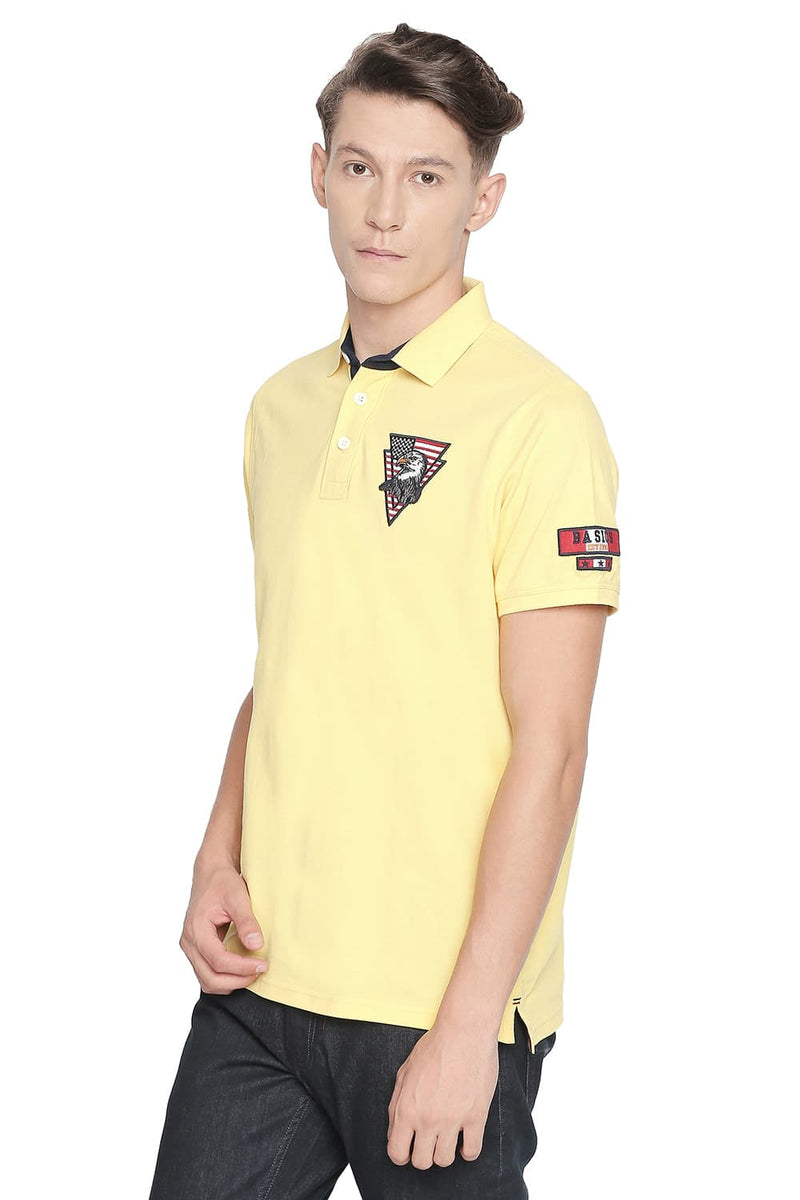 BASICS MUSCLE FIT TRENDY POLO T SHIRT