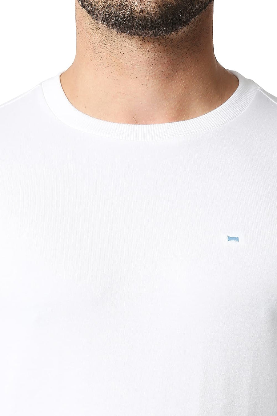 BASICS MUSCLE FIT BRIGHT WHITE CREW NECK T-SHIRTS