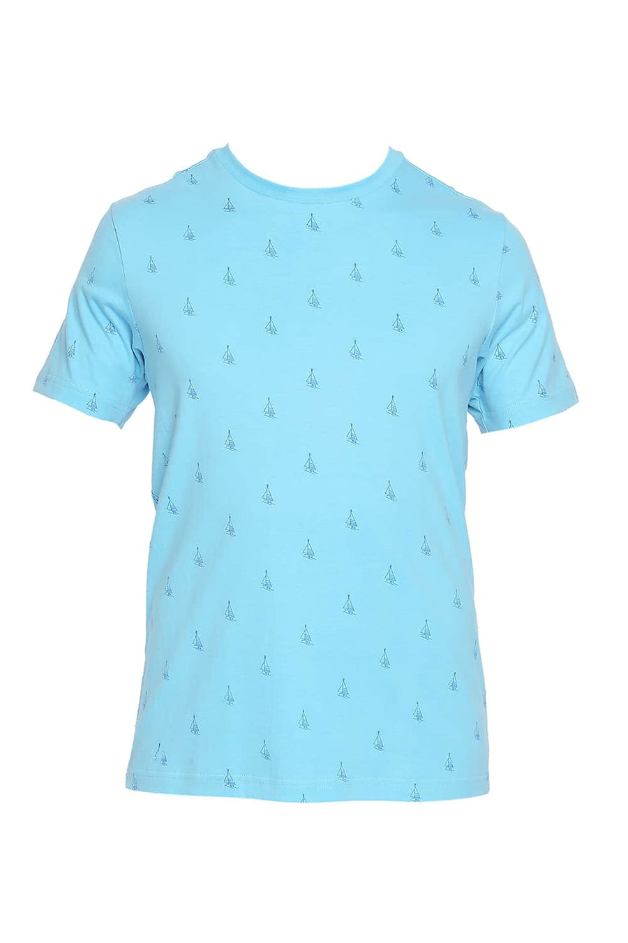 BASICS MUSCLE FIT AQUARIUS PRINTED CREW NECK T SHIRT