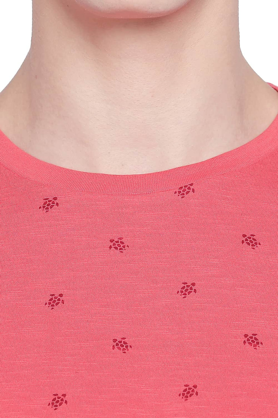BASICS MUSCLE FIT CAYENNE PRINTED CREW NECK T SHIRT