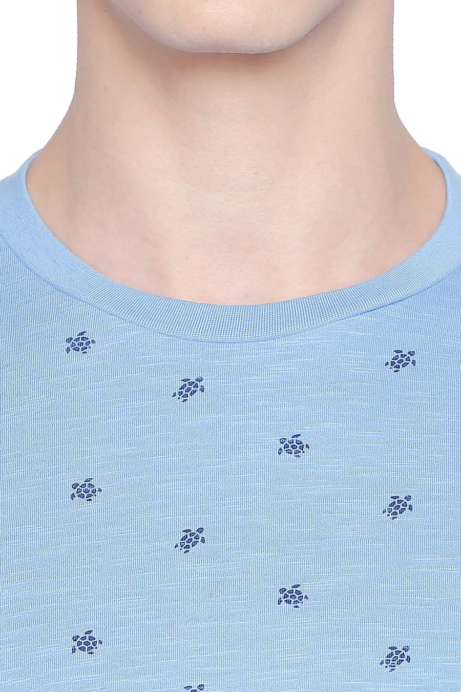 BASICS MUSCLE FIT LITTLE BOY BLUE PRINTED CREW NECK T SHIRT