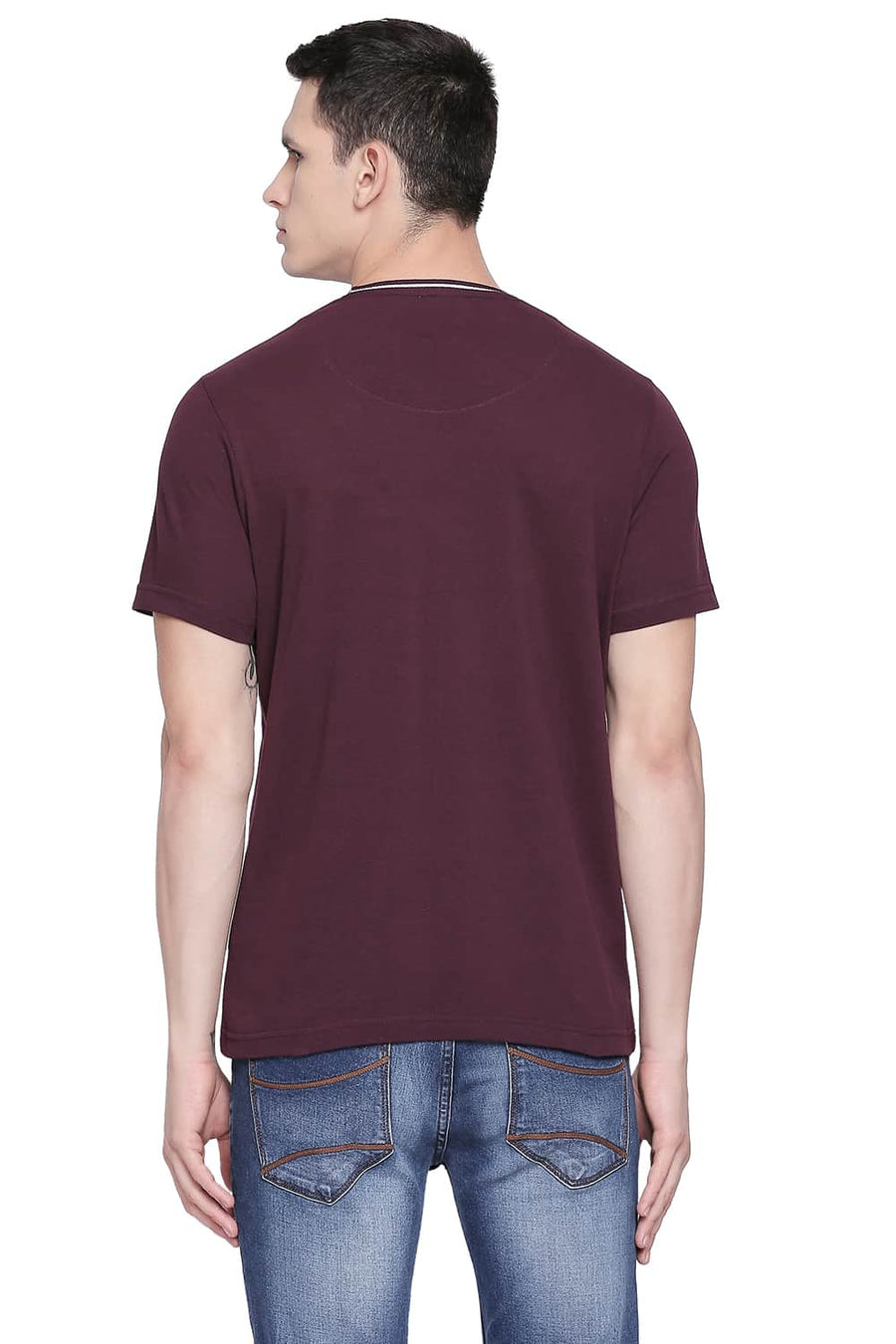 BASICS MUSCLE FIT WINETASTING CREW NECK T SHIRT