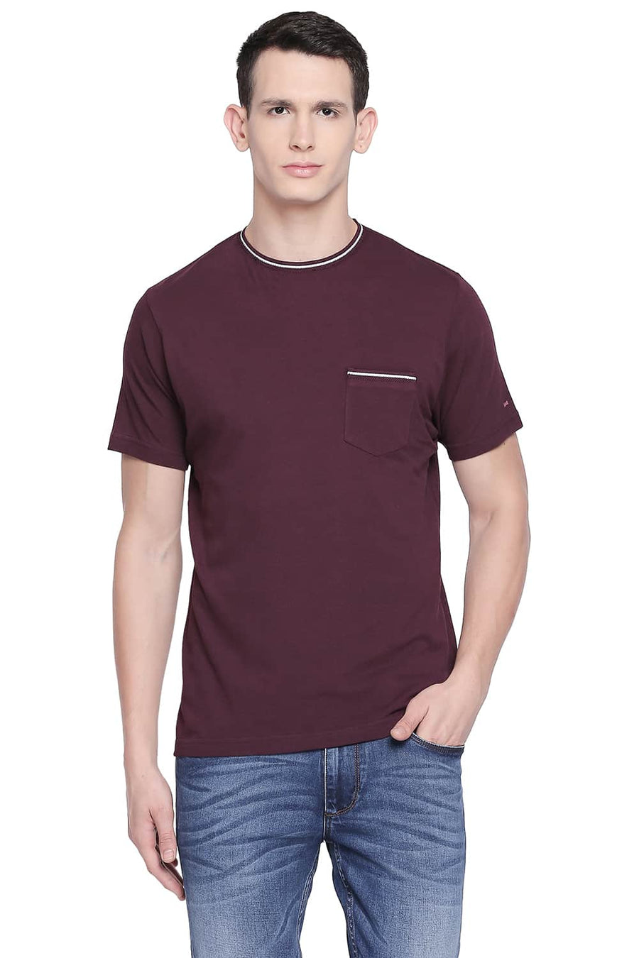 BASICS MUSCLE FIT WINETASTING CREW NECK T SHIRT