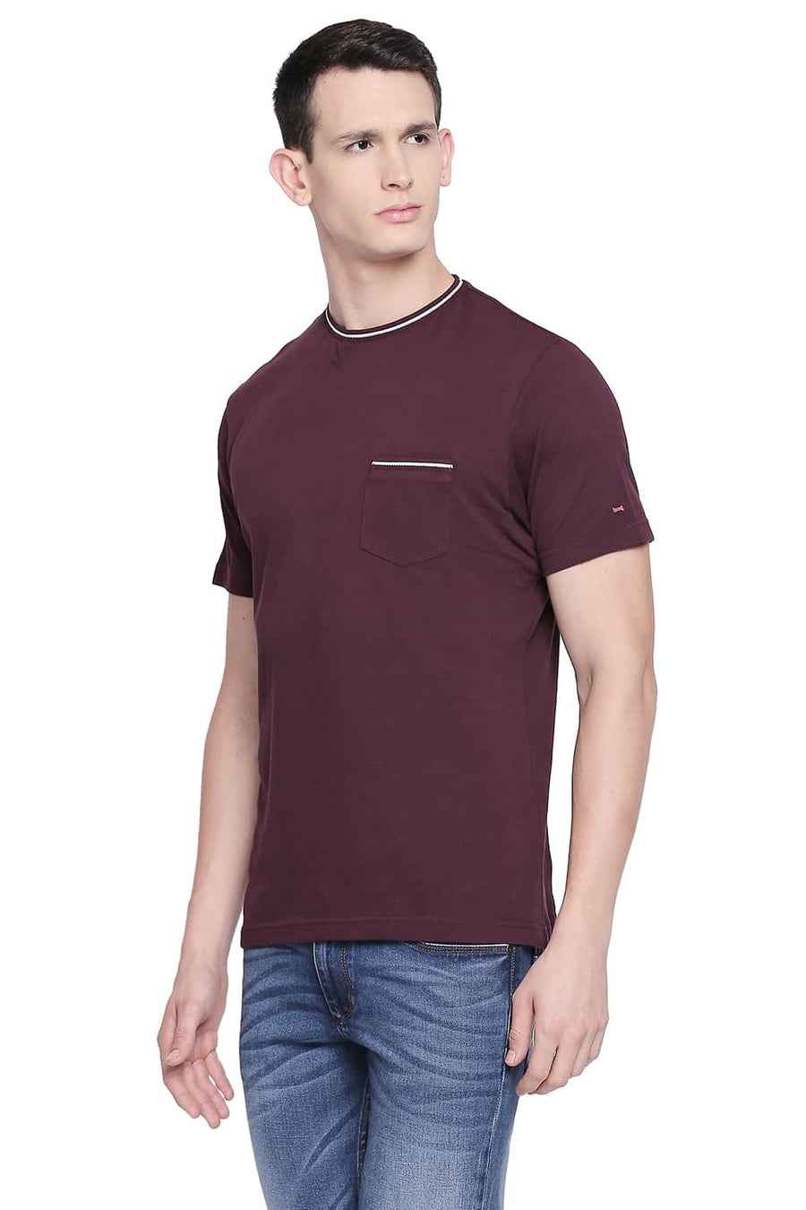 BASICS MUSCLE FIT WINETASTING CREW NECK T SHIRT