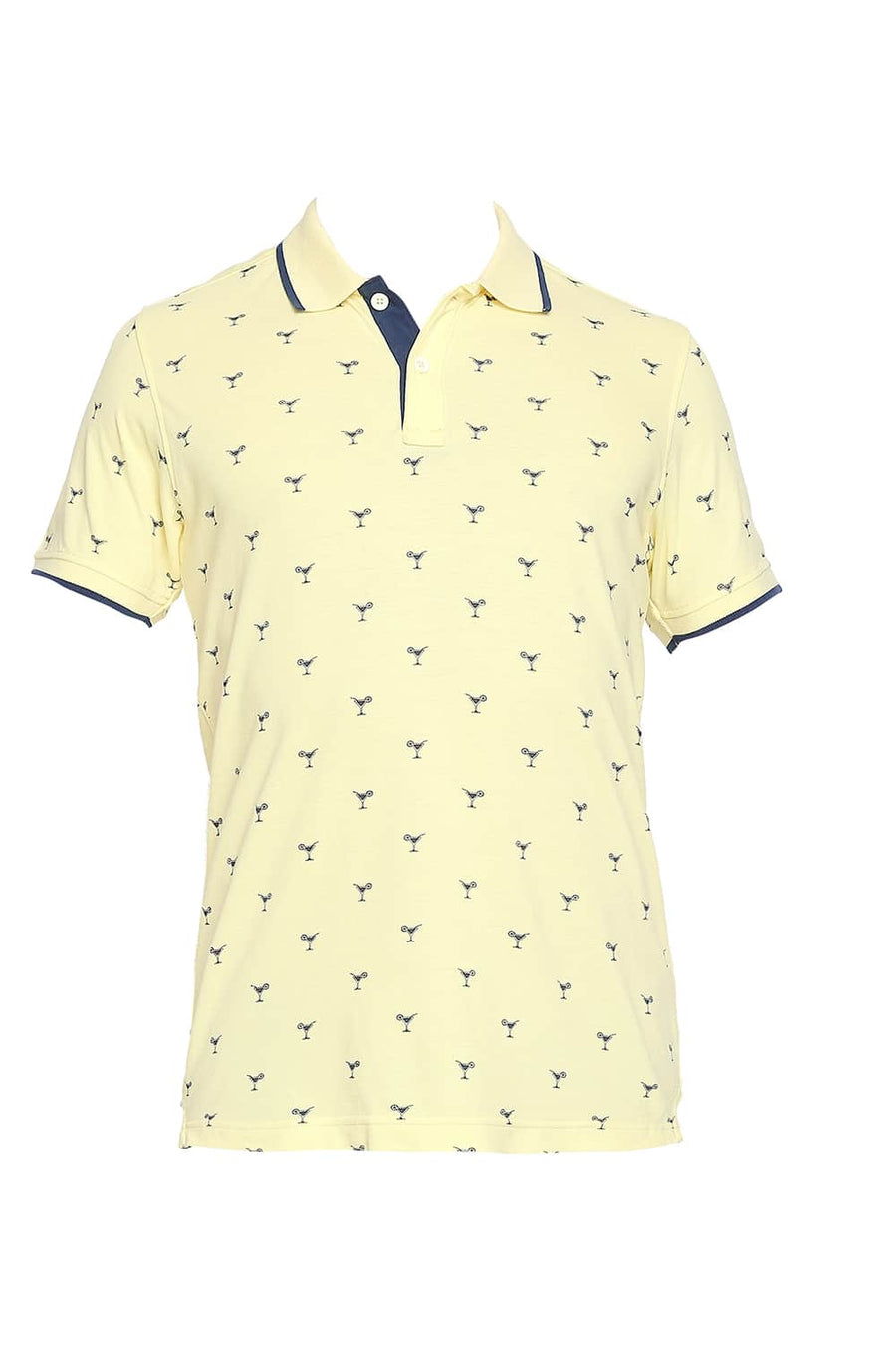 BASICS MUSCLE FIT LIMELIGHT PRINTED POLO T SHIRT