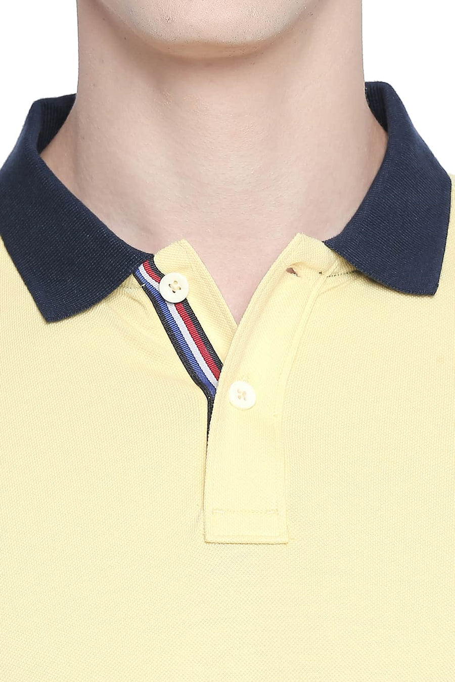 BASICS MUSCLE FIT POPCORN POLO T SHIRT