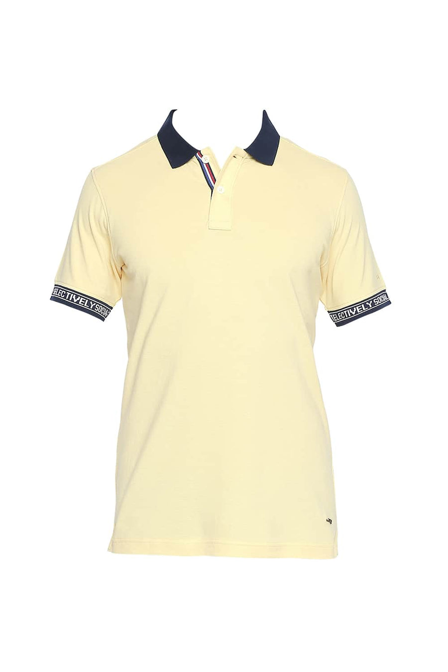 BASICS MUSCLE FIT POPCORN POLO T SHIRT