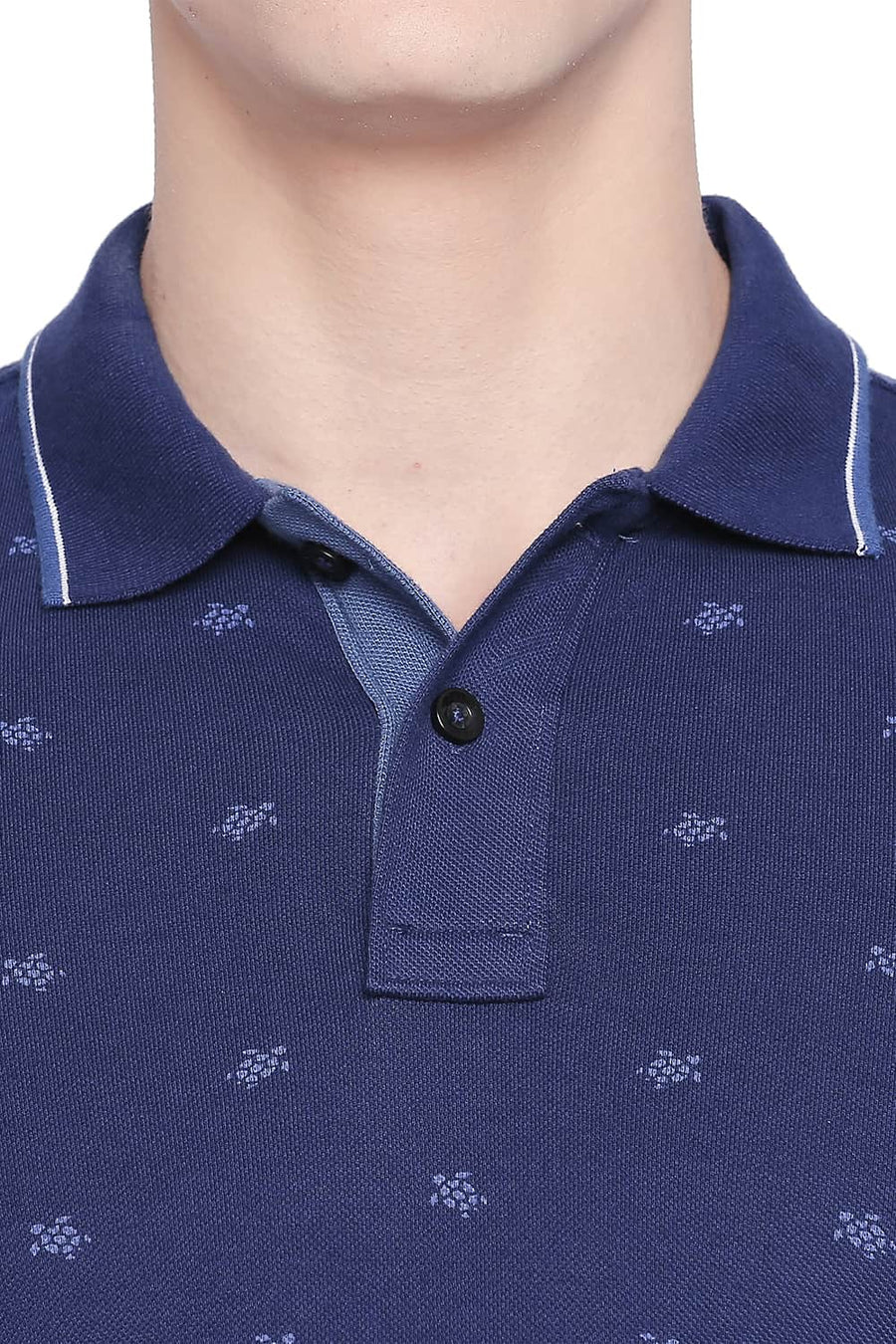 BASICS MUSCLE FIT MEDIEIVAL BLUE POLO T SHIRT