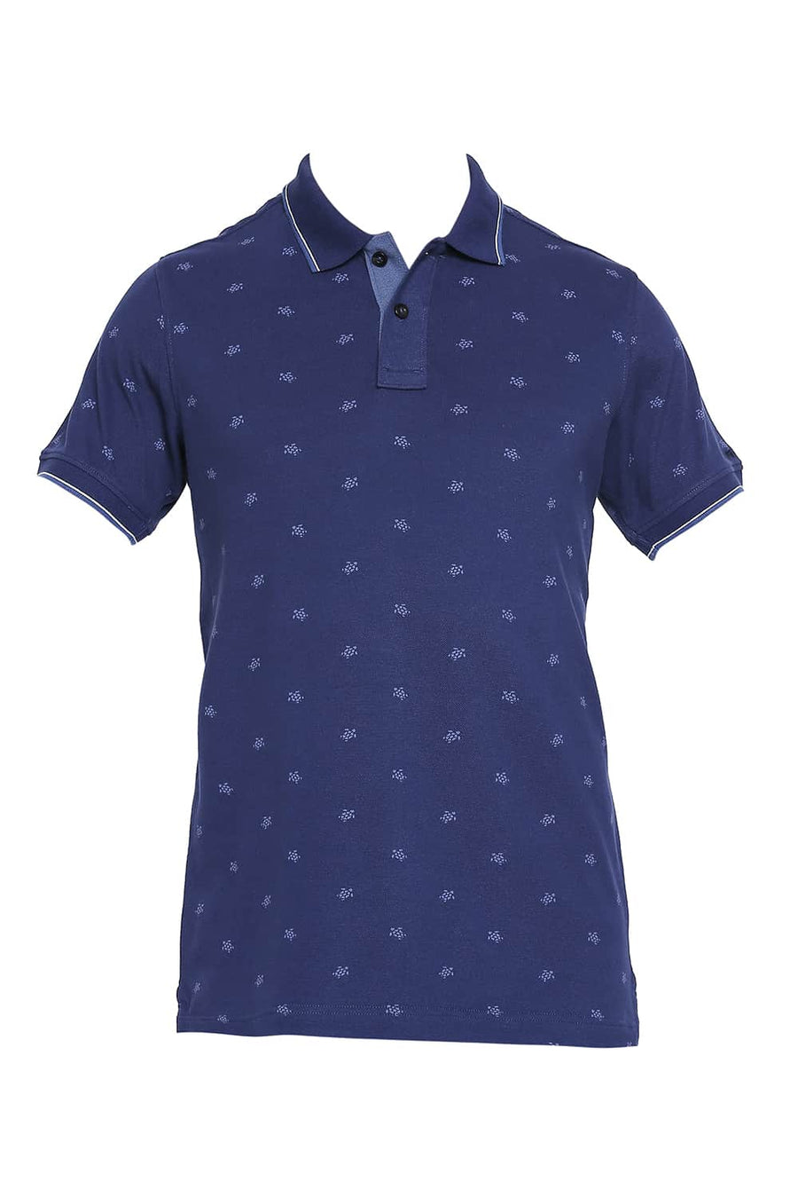BASICS MUSCLE FIT MEDIEIVAL BLUE POLO T SHIRT
