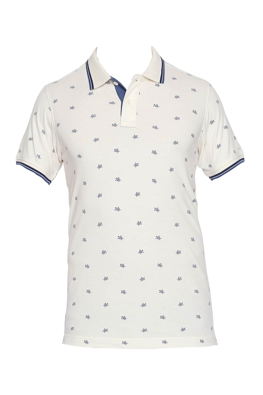BASICS MUSCLE FIT CANNOLI CREAM POLO T SHIRT