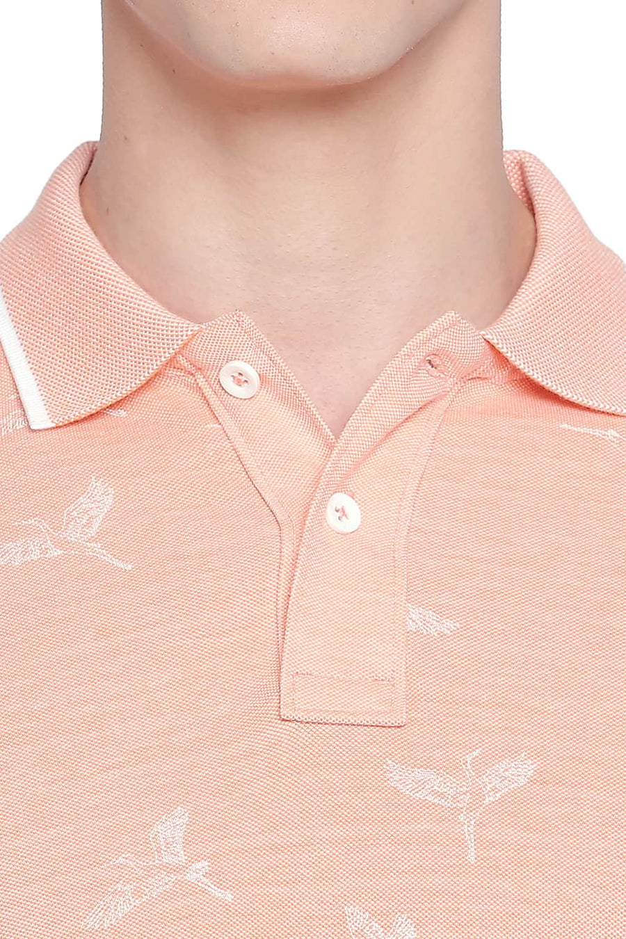 BASICS MUSCLE FIT AUTUMN SUNSET PRINTED POLO T SHIRT