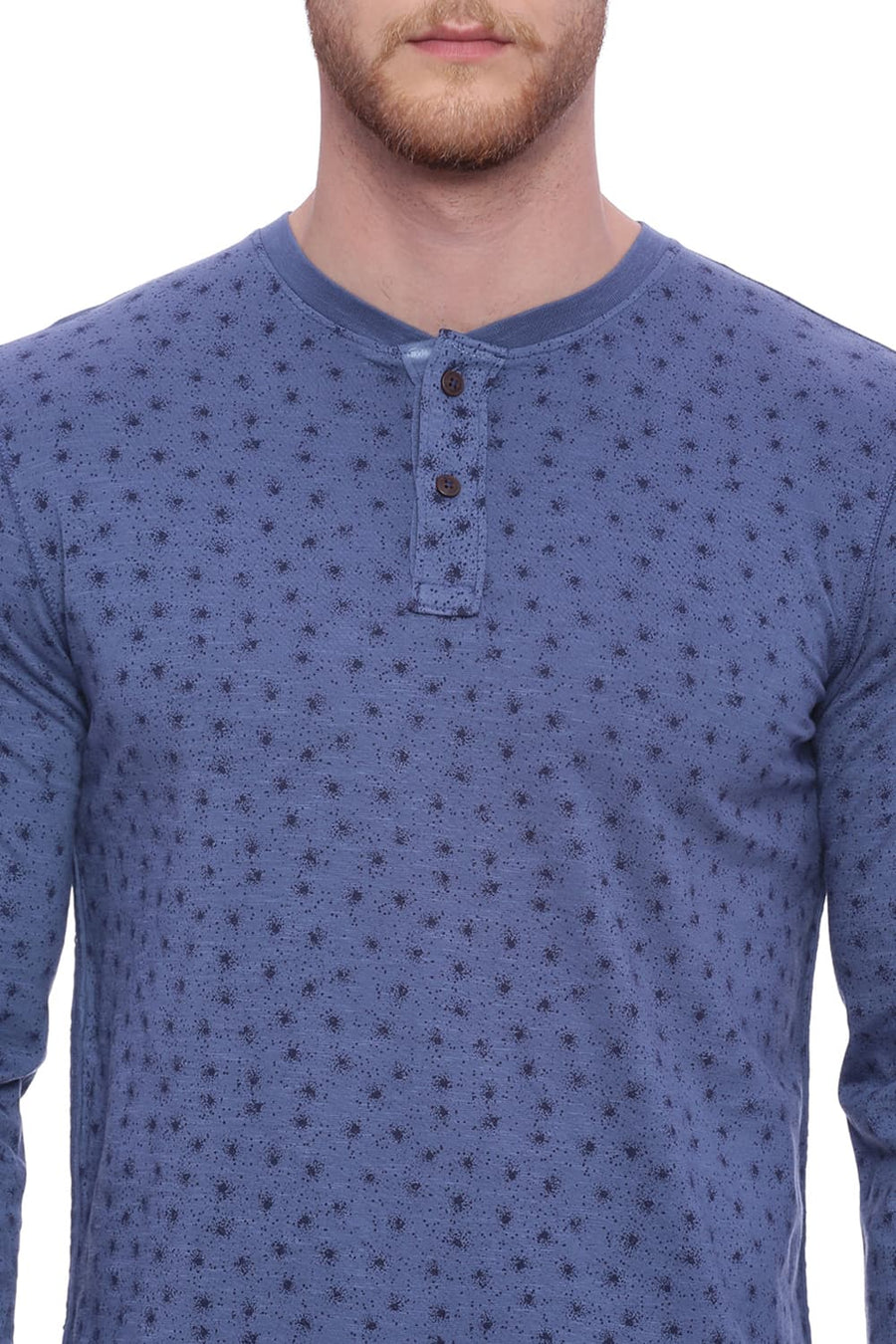 BASICS MUSCLE FIT VINTAGE BLUE CREW NECK T SHIRT