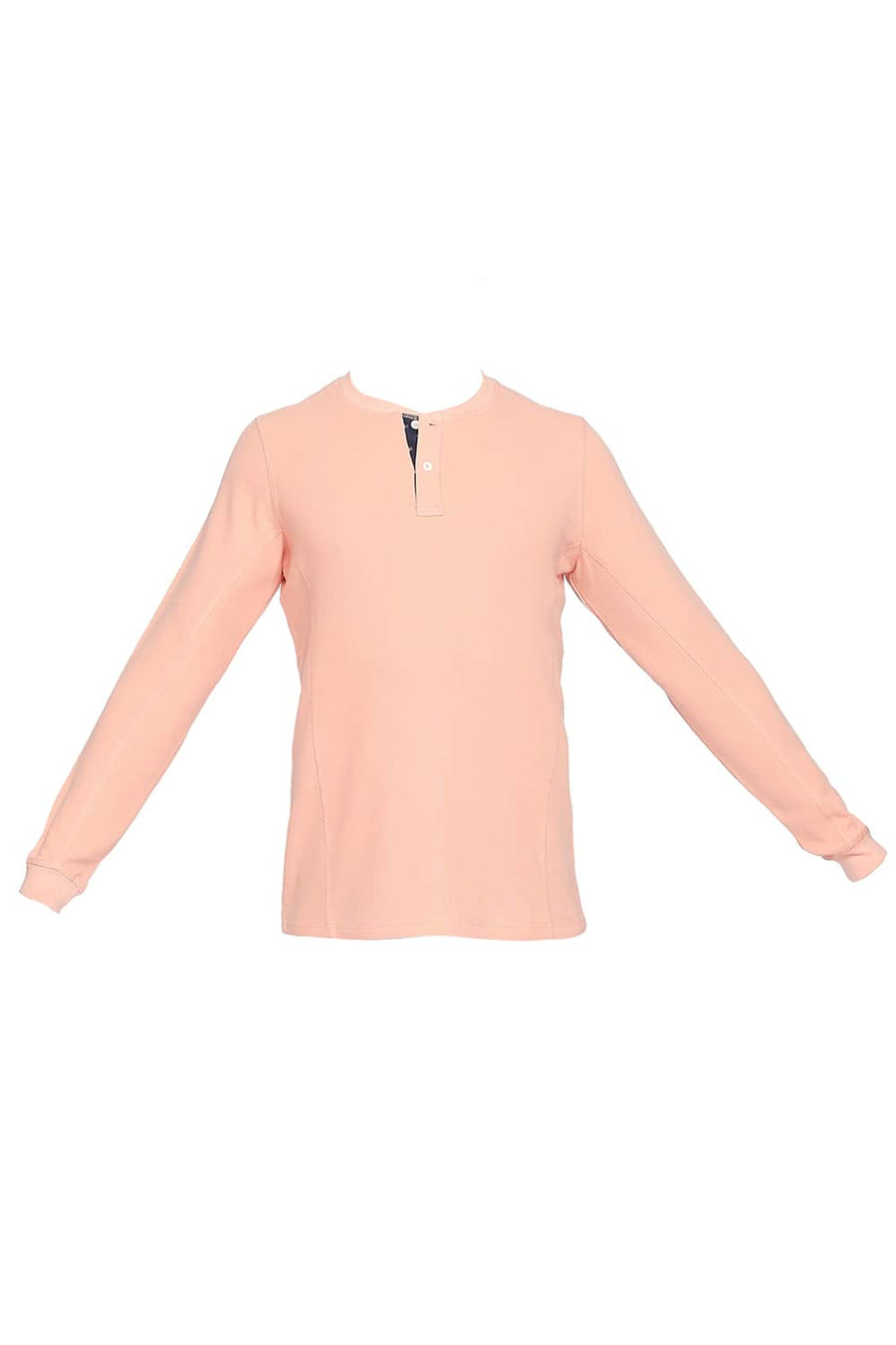 BASICS MUSCLE FIT APRICOT WASH HENLEY T SHIRT