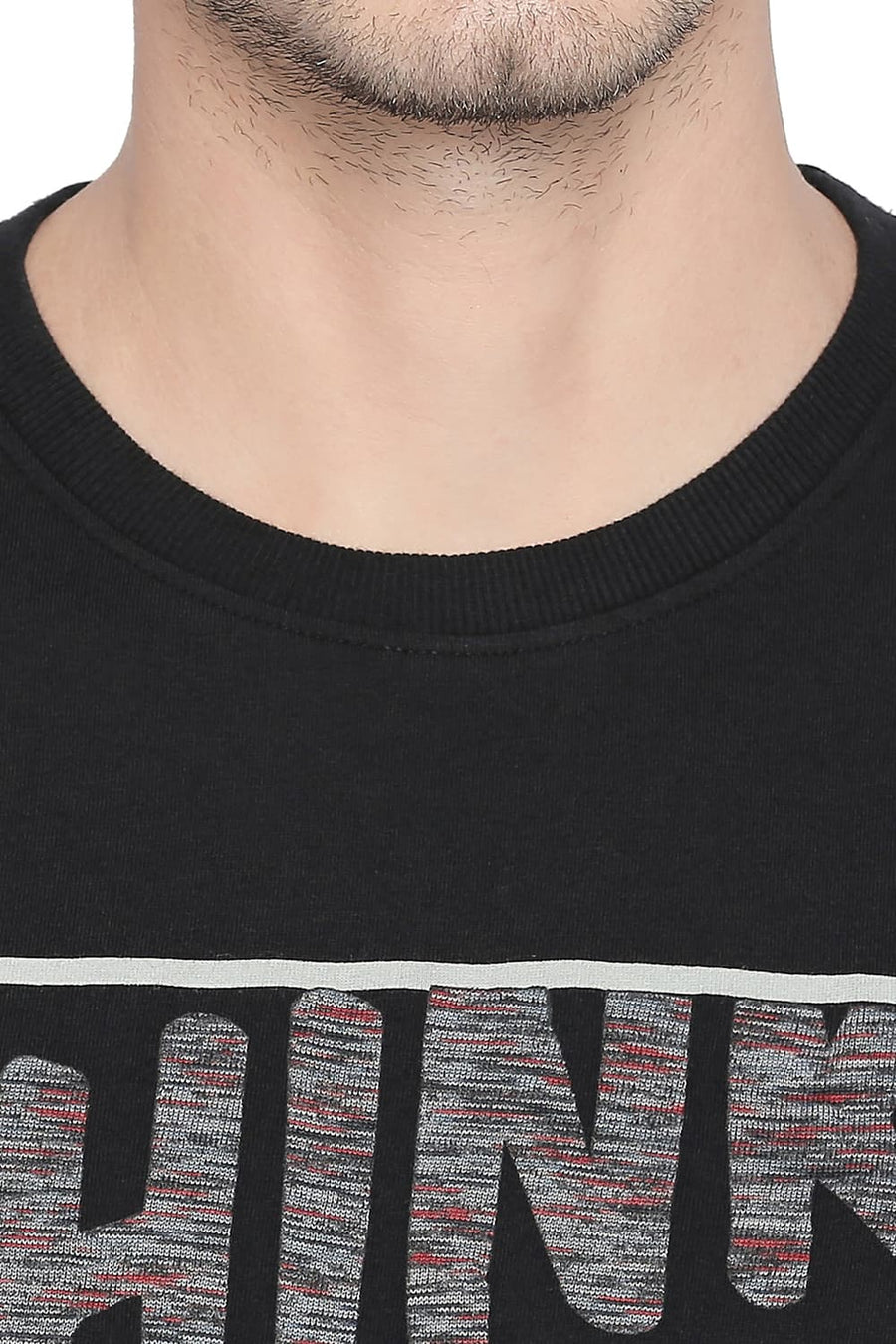 BASICS MUSCLE FIT JET BLACK CREW NECK T SHIRT