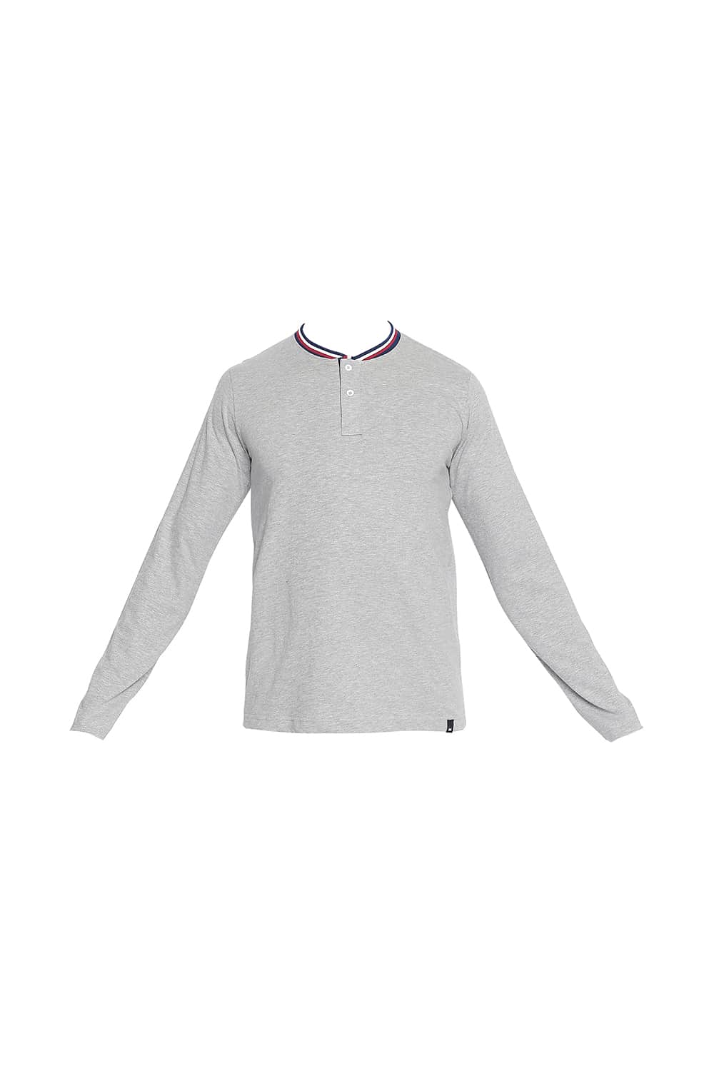 Basics Muscle Fit Heather Grey Henley T Shirt | Basics Life