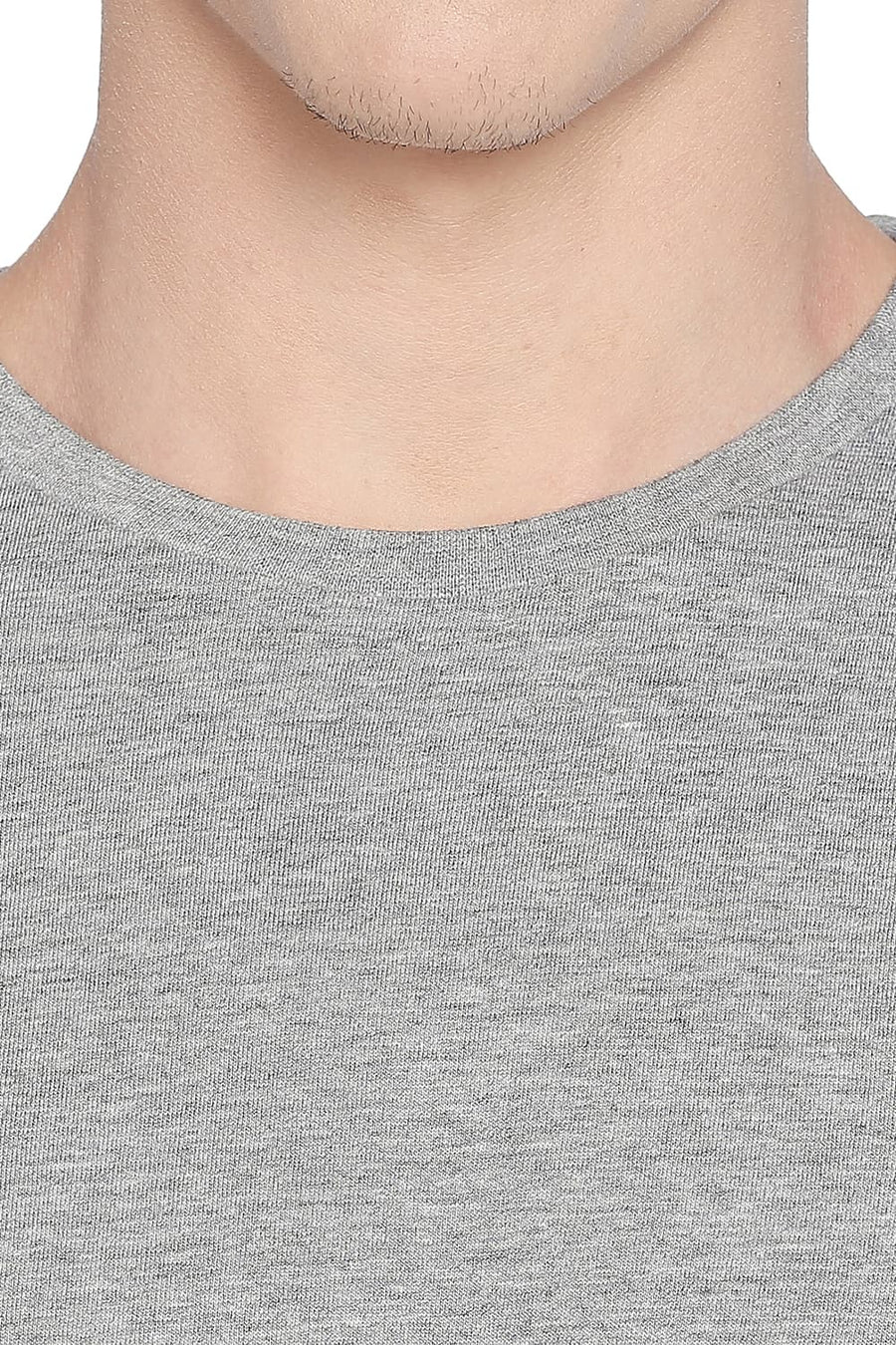 BASICS MUSCLE FIT HEATHER GREY LONG SLEEVE T SHIRT