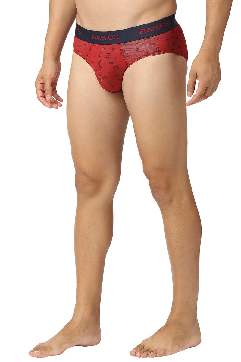 BASICS PRINTED STRETCHABLE FASHION BRIEF