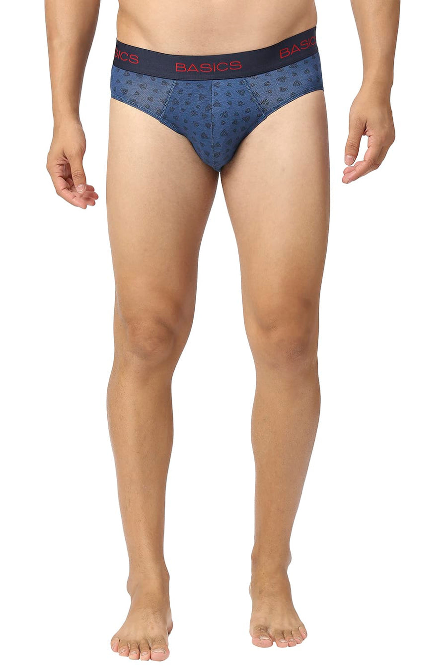 BASICS BLUE PRINTED STRETCHABLE FASHION BRIEF