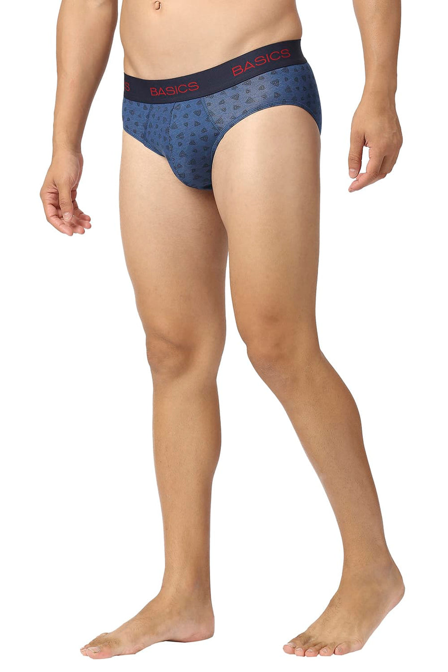 BASICS BLUE PRINTED STRETCHABLE FASHION BRIEF
