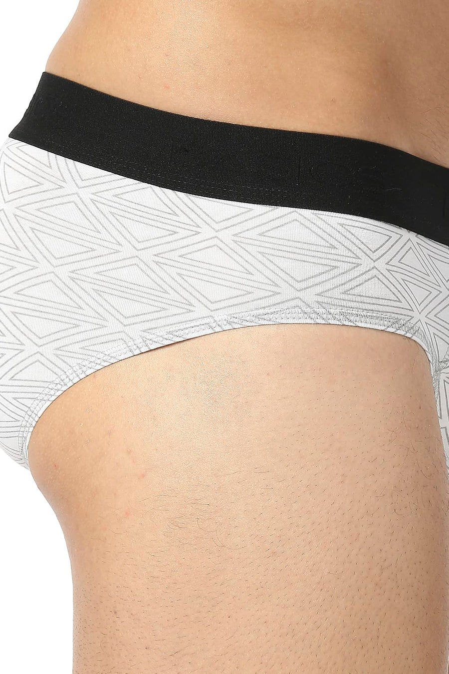 BASICS WHITE PRINTED STRETCHABLE FASHION BRIEF
