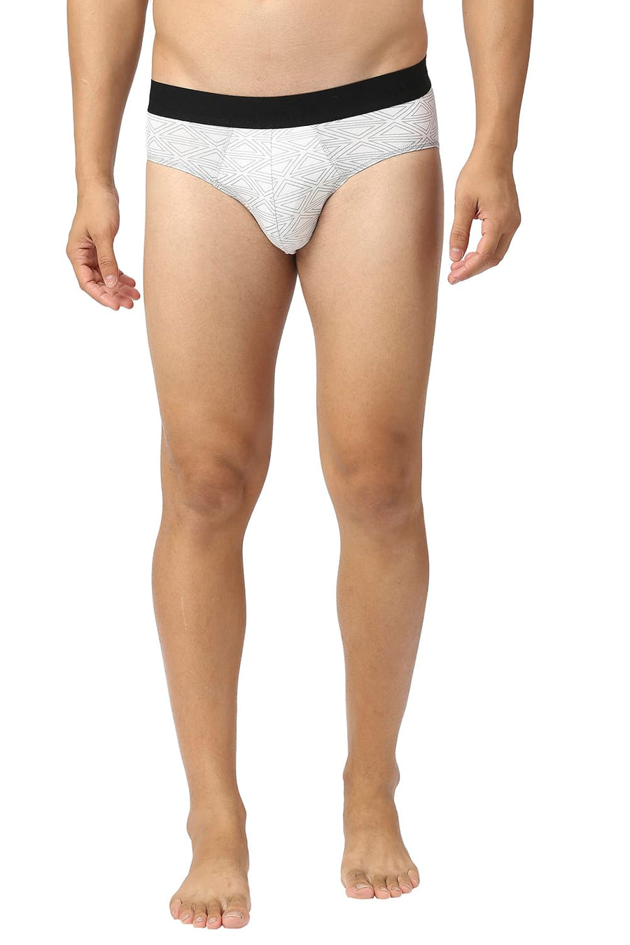 BASICS WHITE PRINTED STRETCHABLE FASHION BRIEF