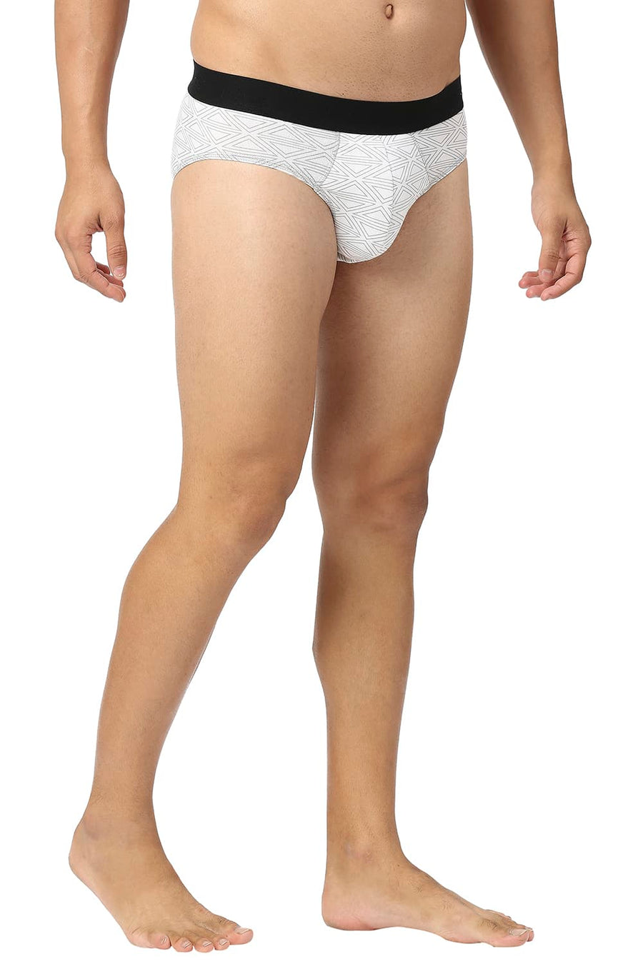 BASICS WHITE PRINTED STRETCHABLE FASHION BRIEF