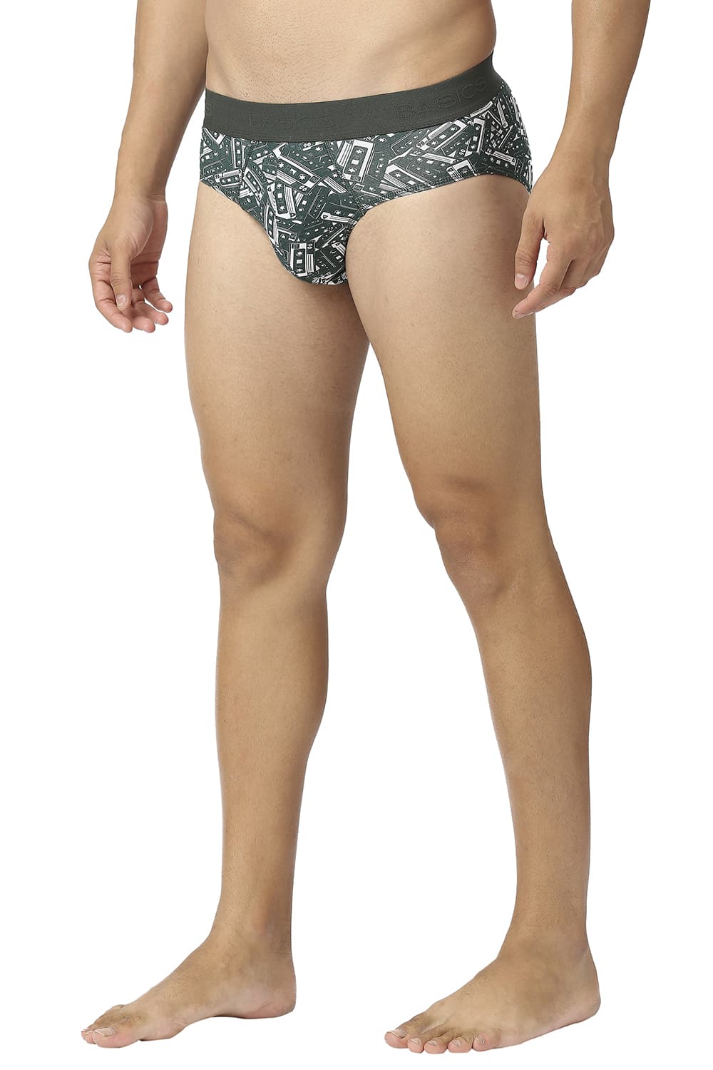 BASICS PRINTED STRETCHABLE FASHION BRIEF