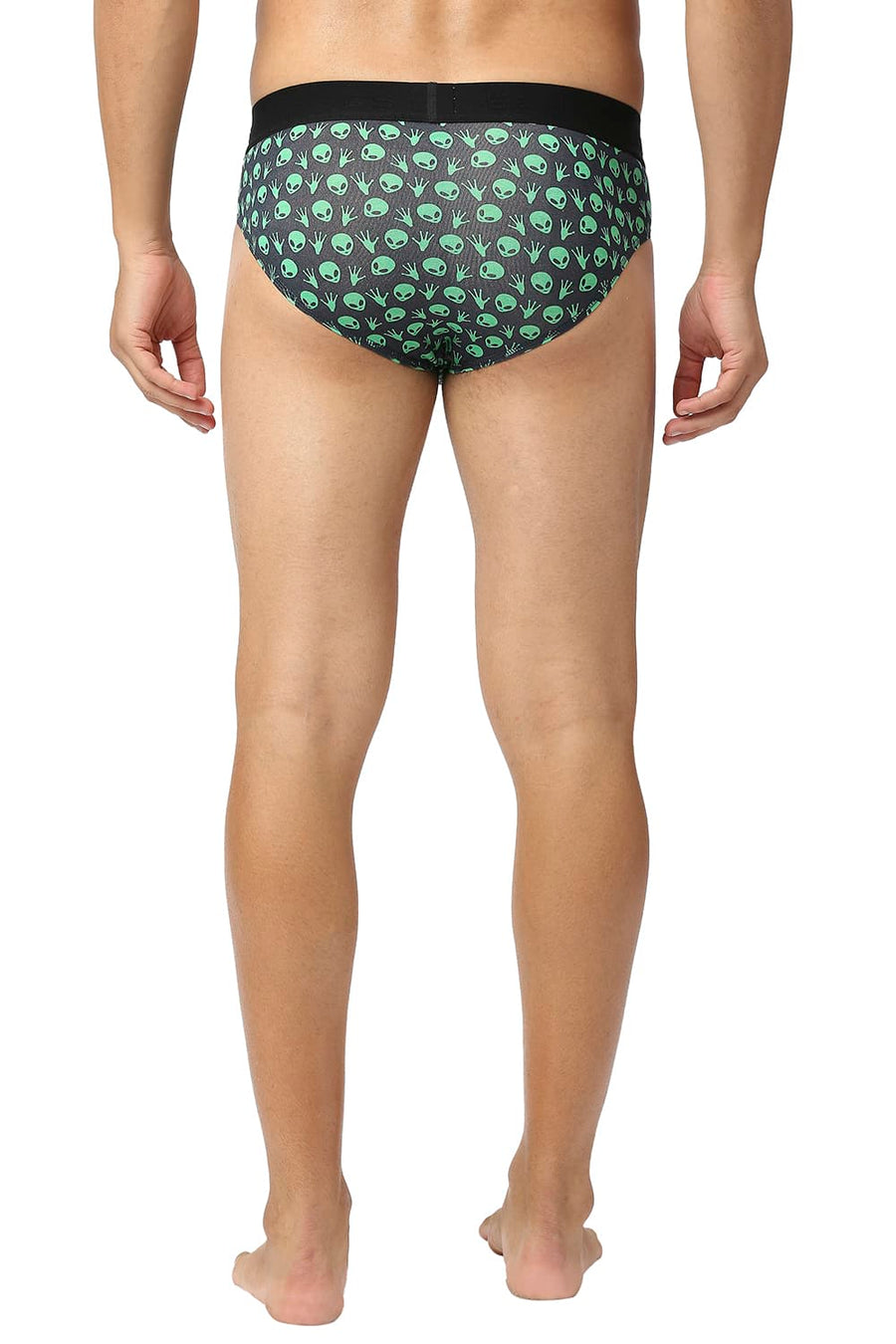BASICS DARK GREY PRINTED STRETCHABLE FASHION BRIEF