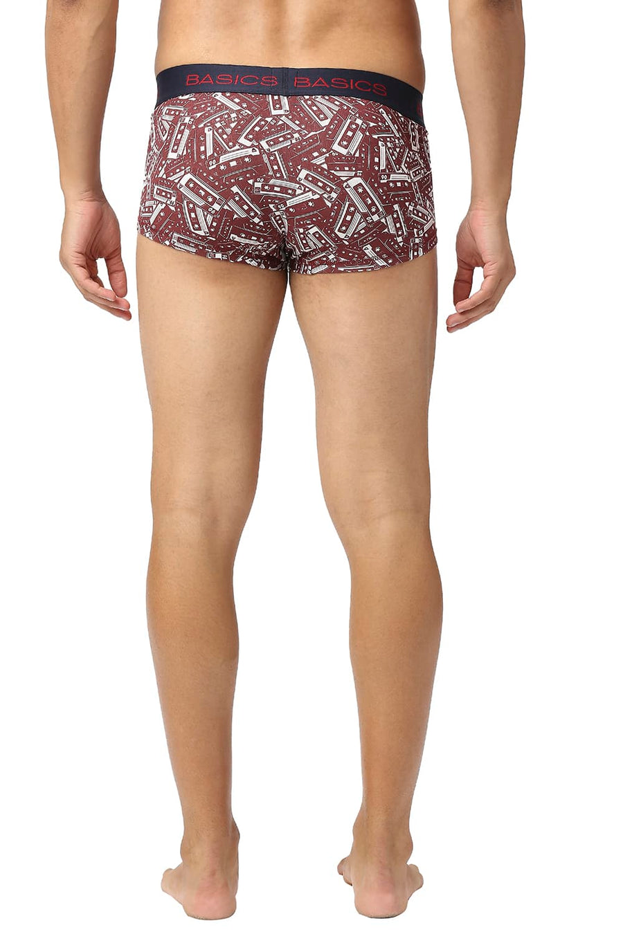 BASICS MAROON PRINTED STRETCHABLE TRUNK