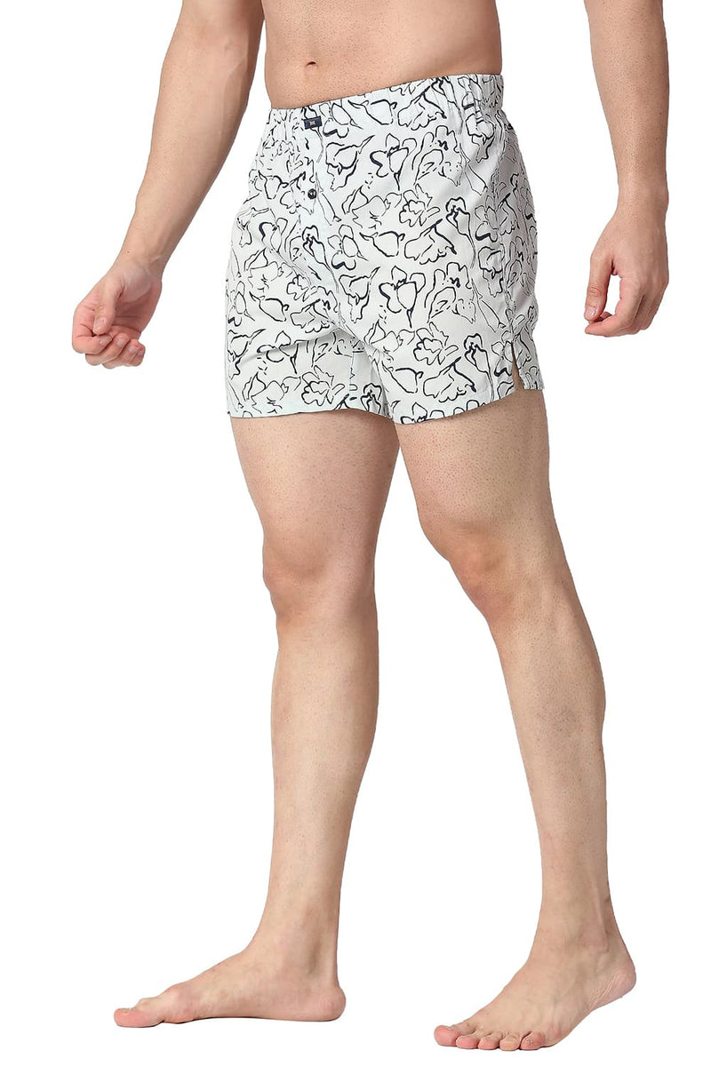 BASICS SLIM FIT COTTON PRINTED BOXER SHORTS