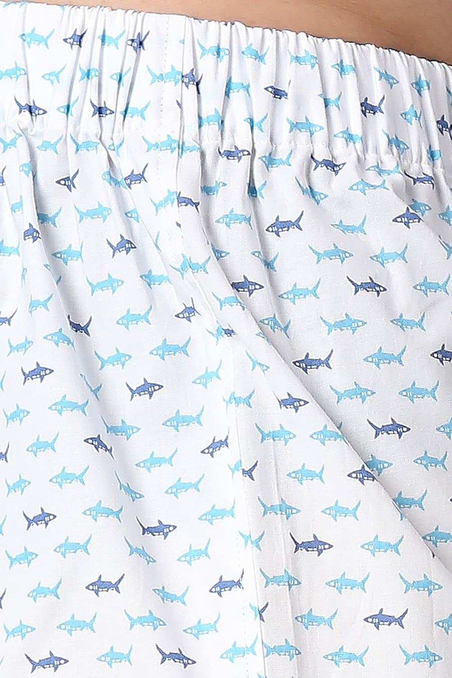 BASICS SLIM FIT MARSHMALLOW WHITE COTTON PRINTED BOXER SHORTS