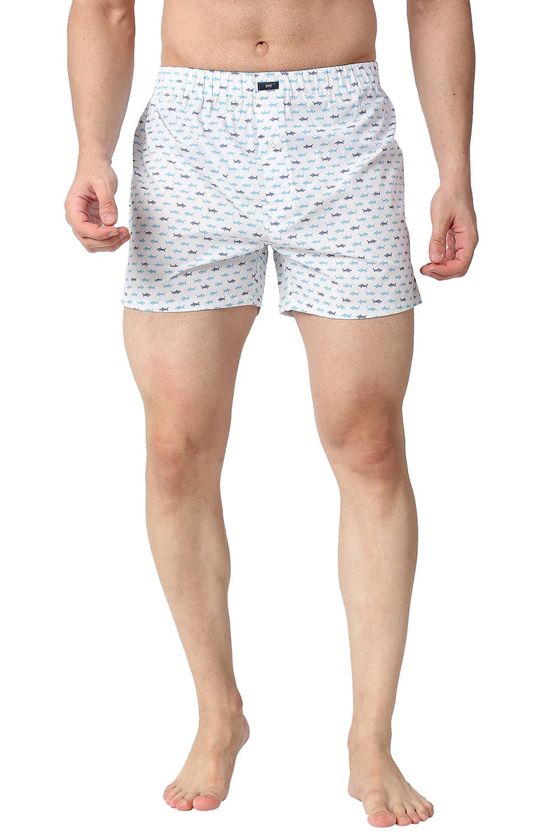 BASICS SLIM FIT COTTON PRINTED BOXER SHORTS