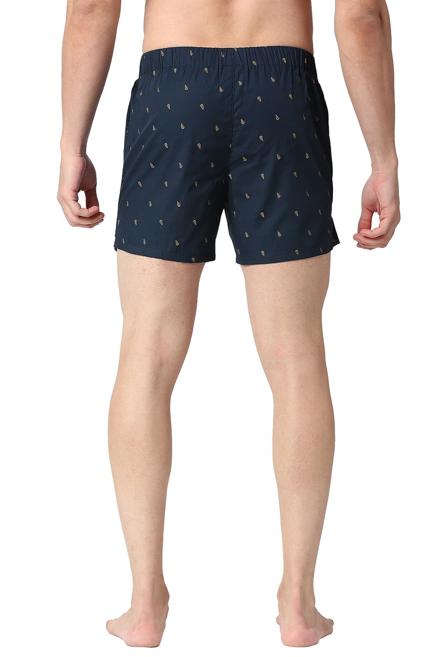 BASICS SLIM FIT MAJOLICA BLUE COTTON PRINTED BOXER SHORTS