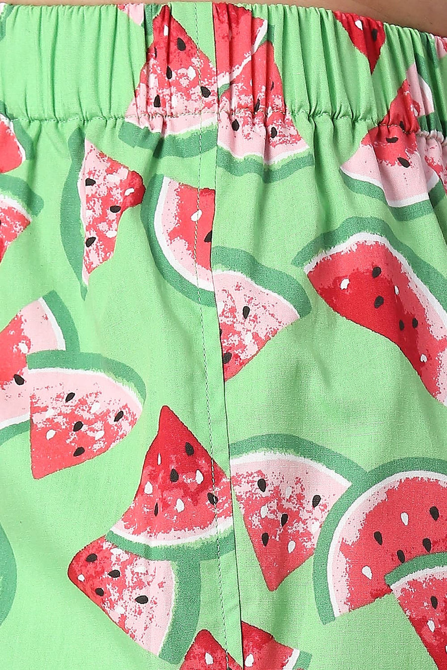 BASICS SLIM FIT SUMMER GREEN COTTON PRINTED BOXER SHORTS