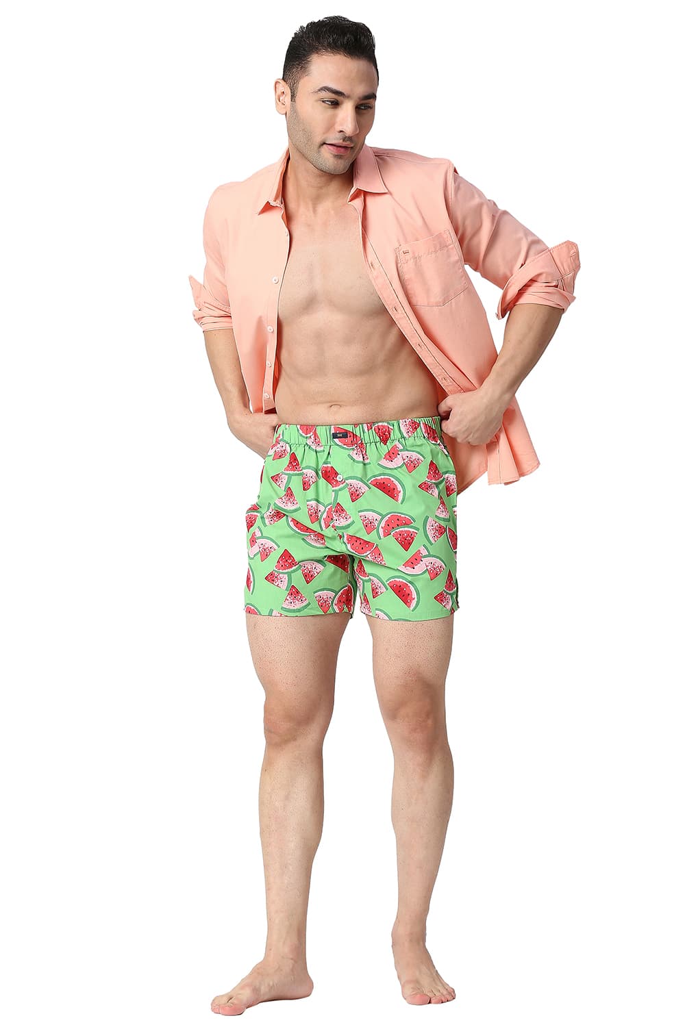 BASICS SLIM FIT COTTON PRINTED BOXER SHORTS