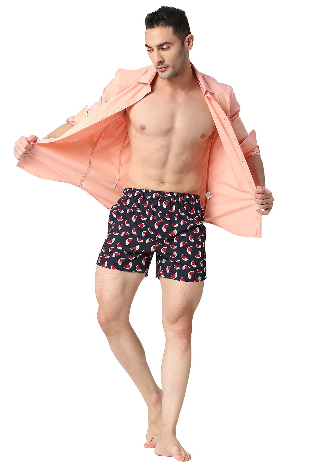 BASICS SLIM FIT COTTON PRINTED BOXER SHORTS