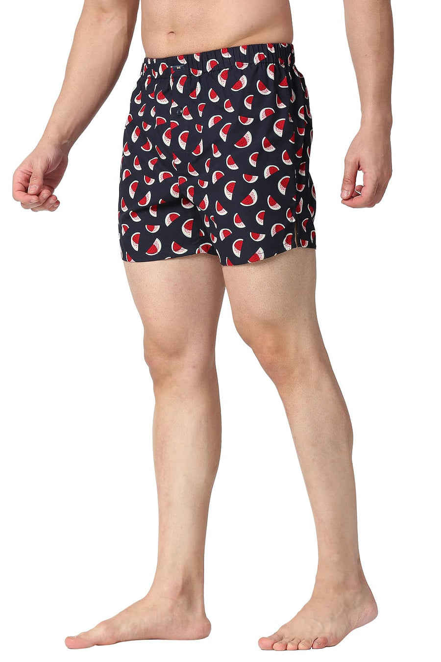 BASICS SLIM FIT INSIGNIA NAVY COTTON PRINTED BOXER SHORTS