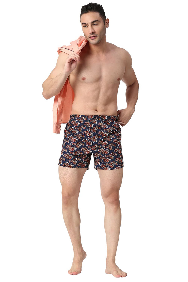 BASICS SLIM FIT COTTON PRINTED BOXER SHORTS