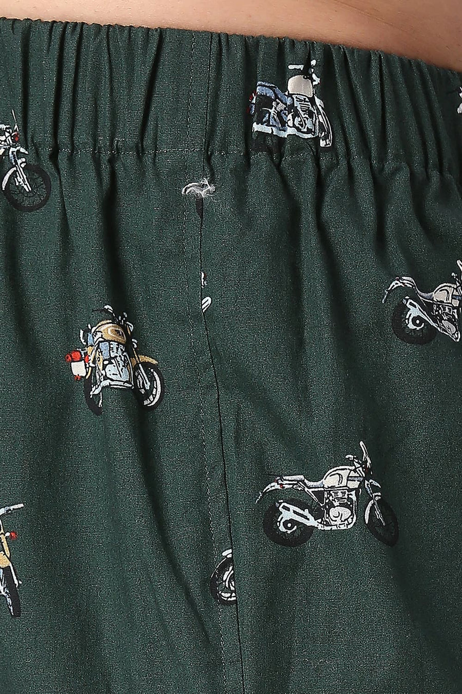 BASICS SLIM FIT BISTRO GREEN COTTON PRINTED BOXER SHORTS