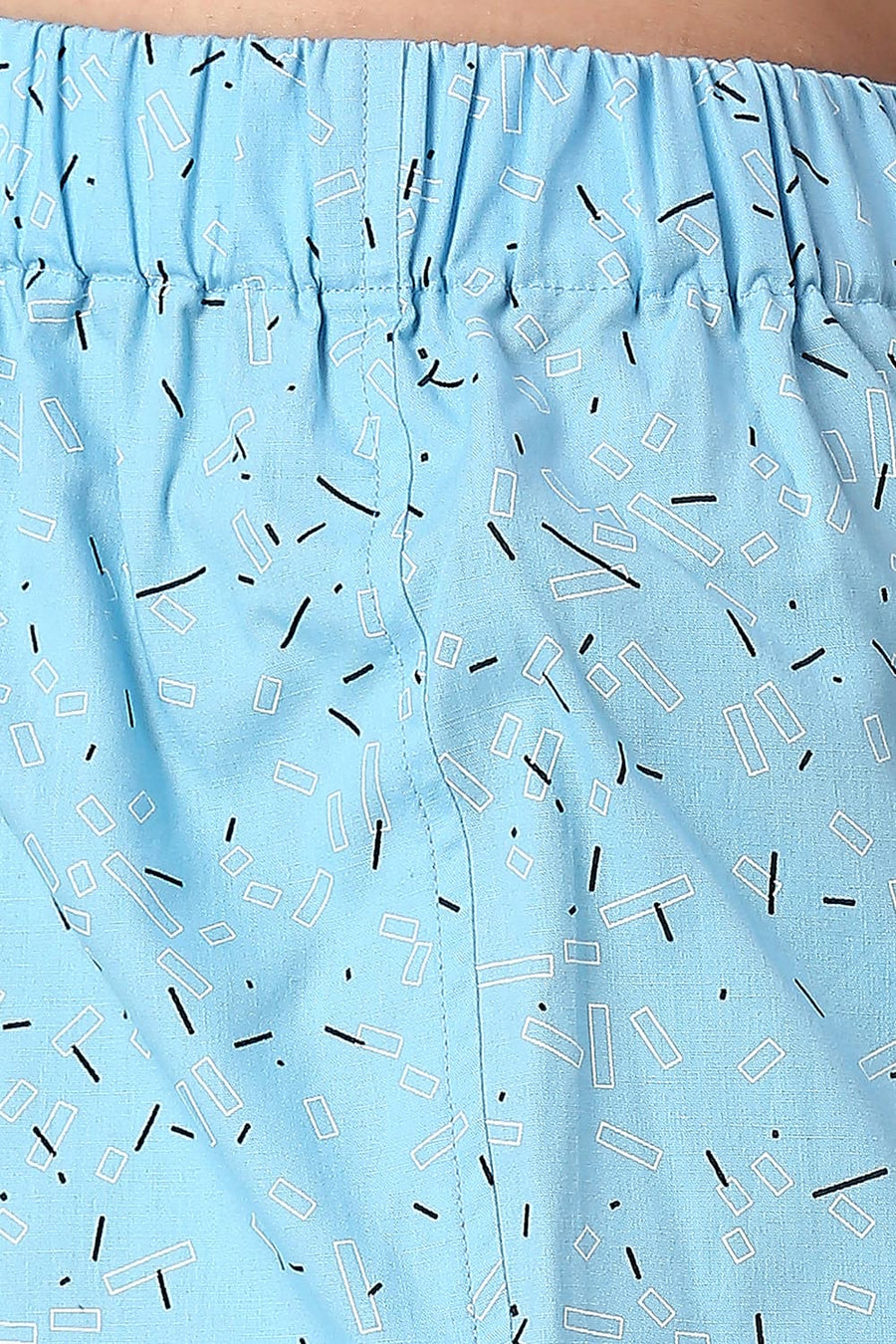 BASICS SLIM FIT ETHEREAL AQUA COTTON PRINTED BOXER SHORTS