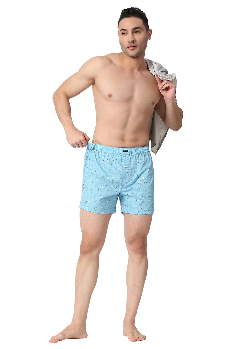 BASICS SLIM FIT COTTON PRINTED BOXER SHORTS