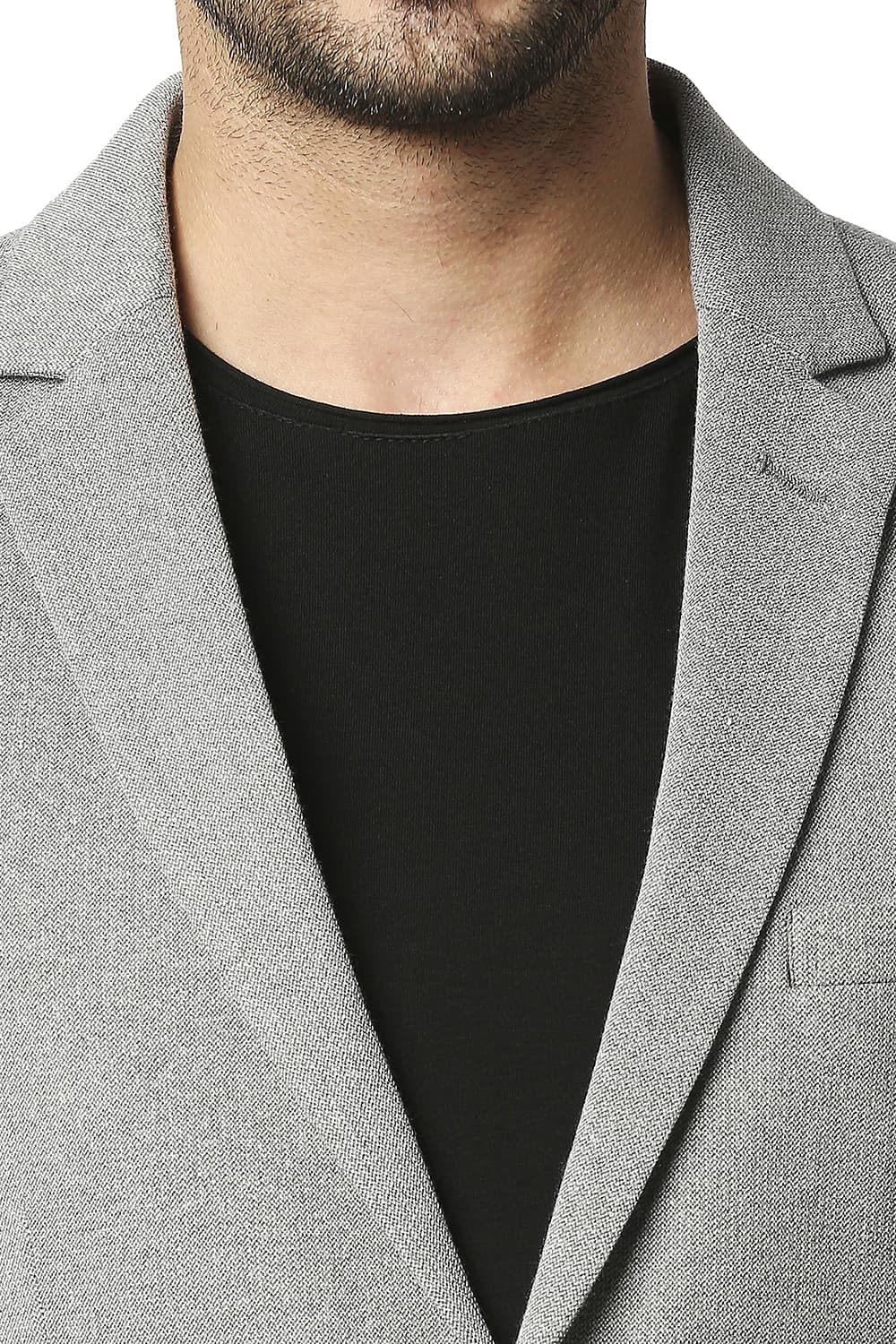 BASICS COMFORT FIT BROKEN TWILL KNIT BLAZERS