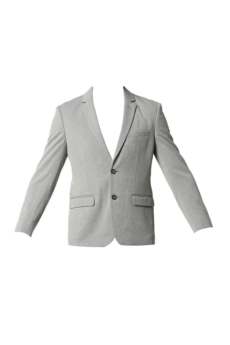 BASICS COMFORT FIT HARBOR MIST GREY BROKEN TWILL KNIT BLAZERS