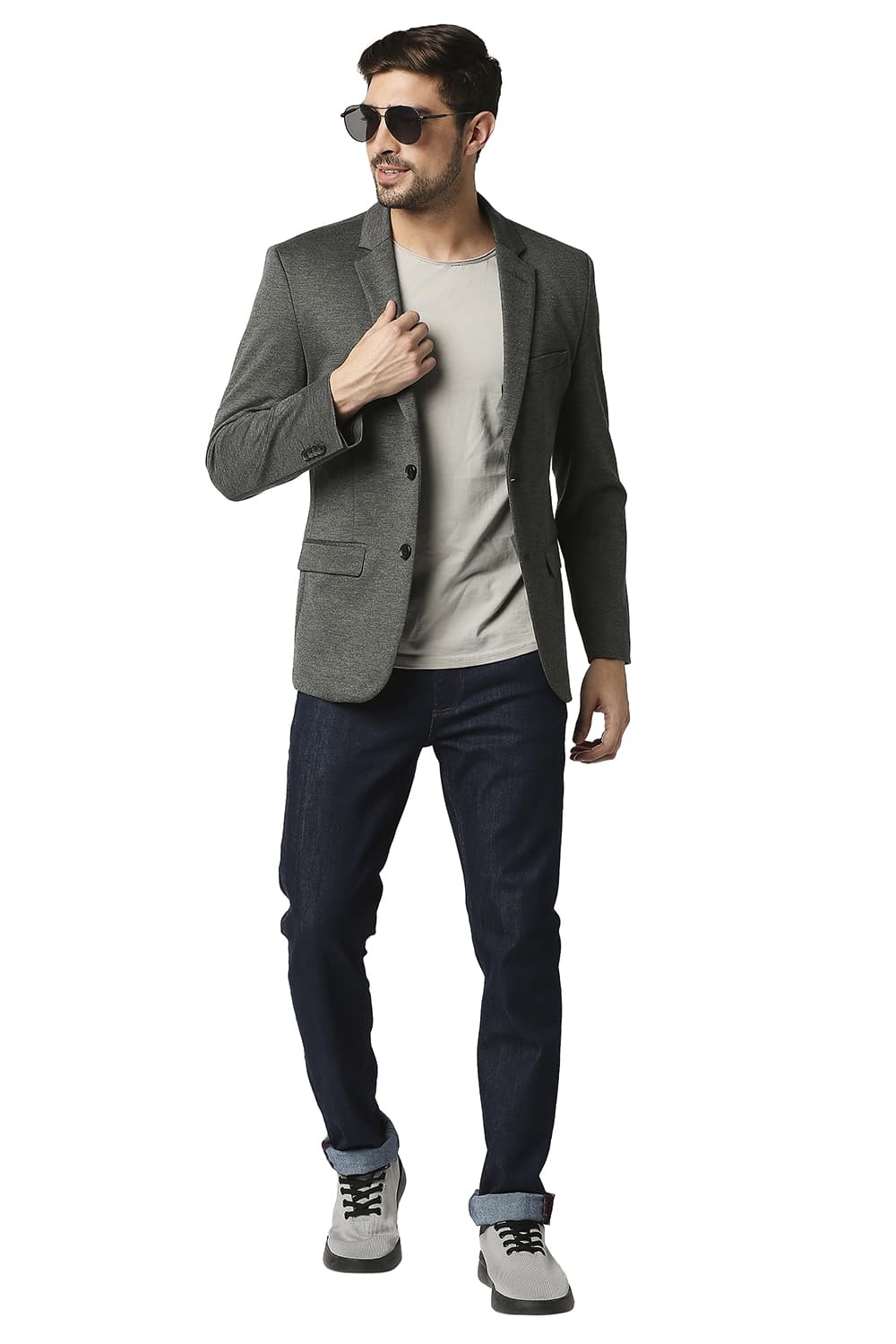 BASICS COMFORT FIT BIRD EYE KNIT BLAZERS