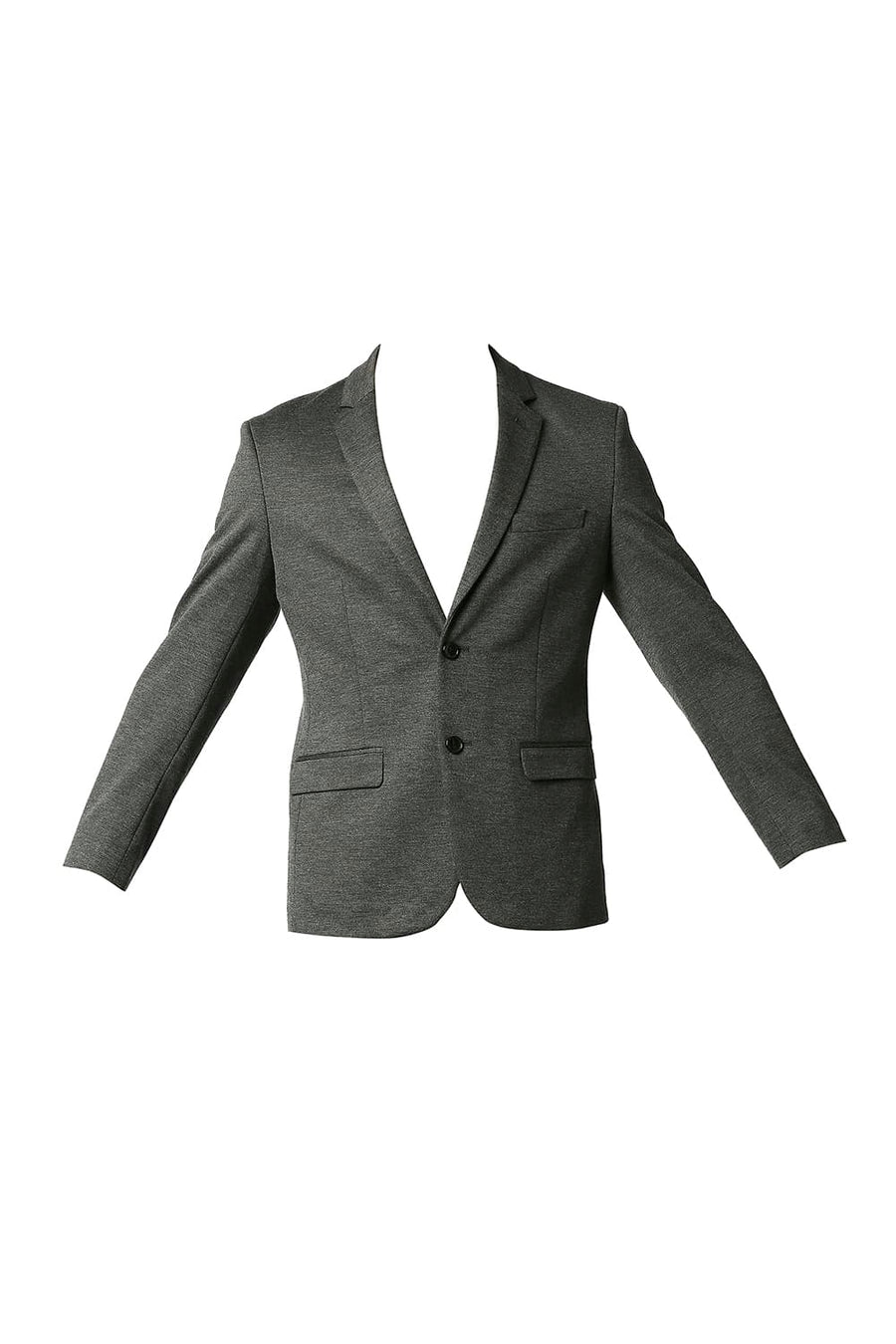 BASICS COMFORT FIT SHARKSKIN GREY BIRD EYE KNIT BLAZERS