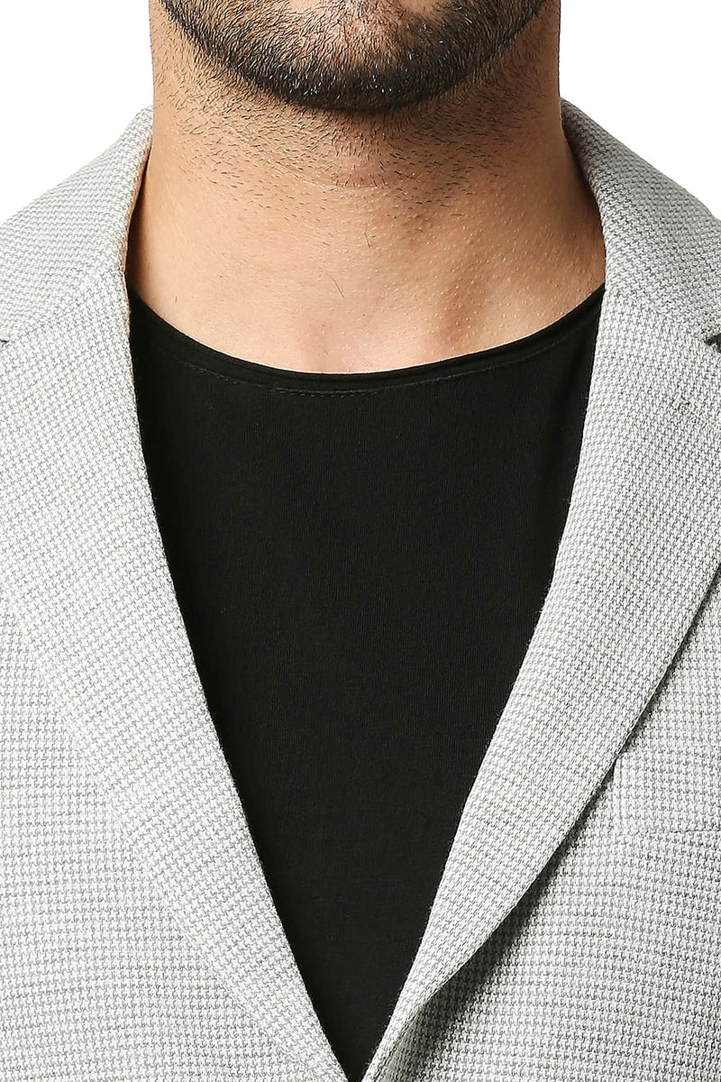 BASICS COMFORT FIT HOUNDS TOOTH KNIT BLAZERS