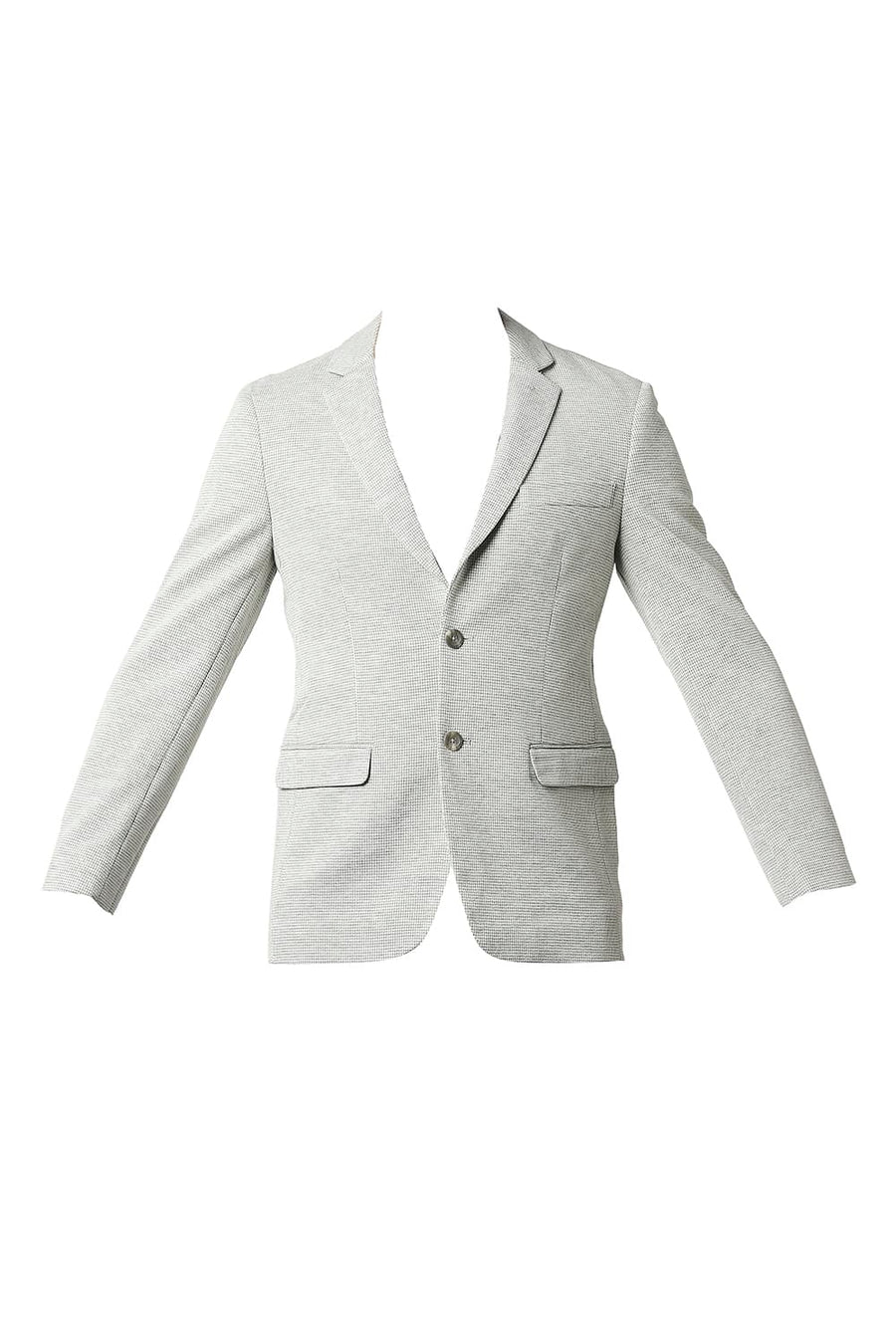 BASICS COMFORT FIT GRIFFIN ECRU HOUNDS TOOTH KNIT BLAZERS
